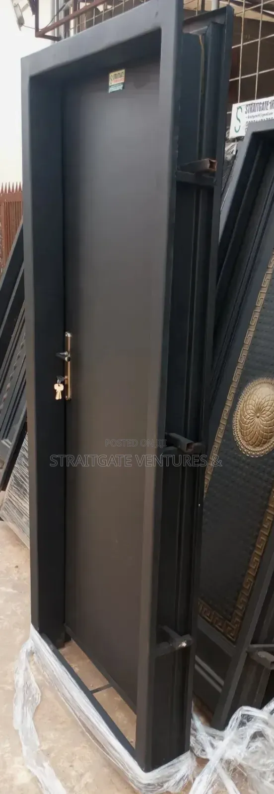 Plain Black Security Door