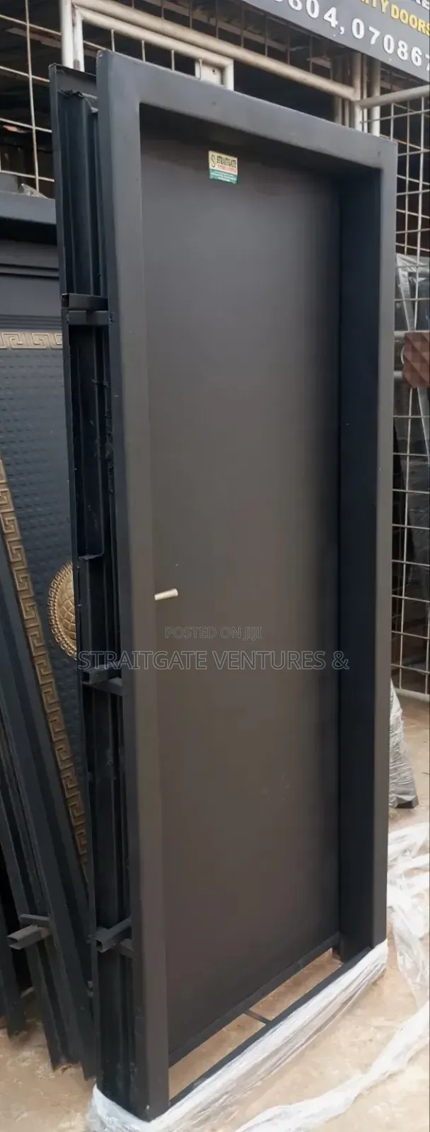 Plain Black Security Door