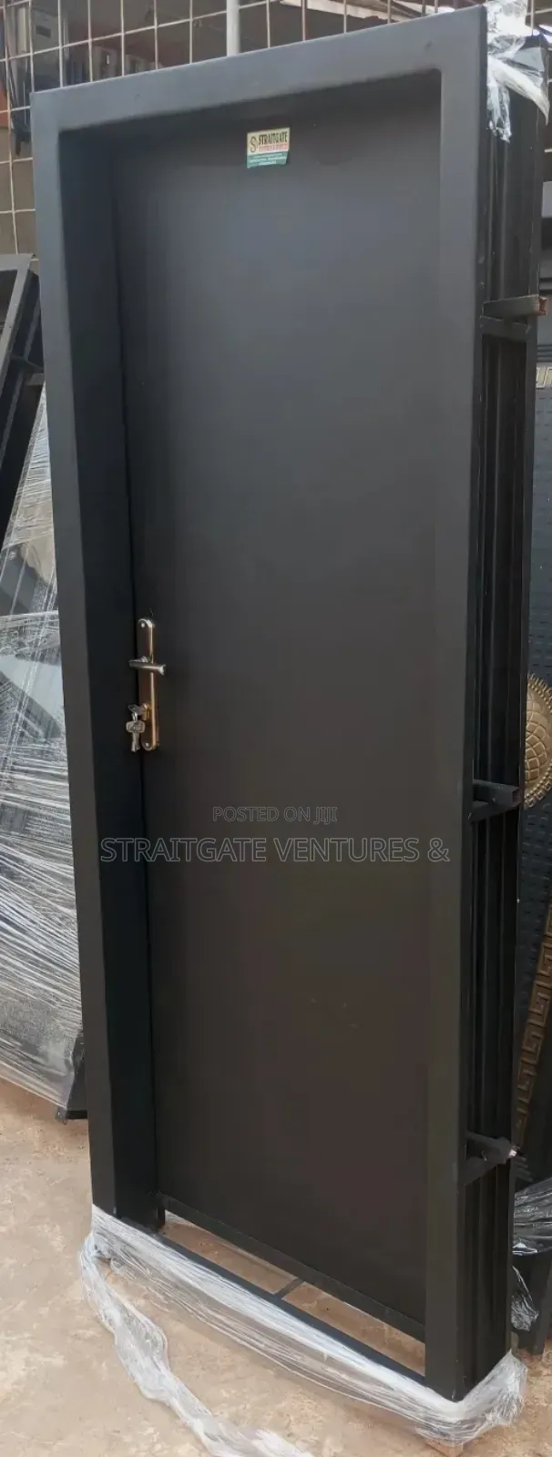 Plain Black Security Door