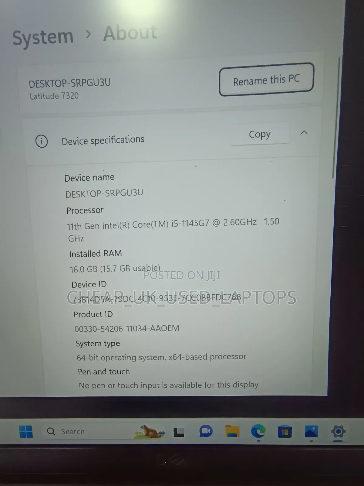 Laptop Dell Latitude 7320 16GB Intel Core I5 SSD 256GB