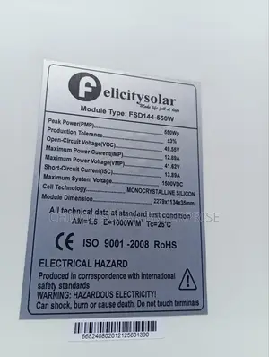 Brand New 550watts Felicity Panel Available
