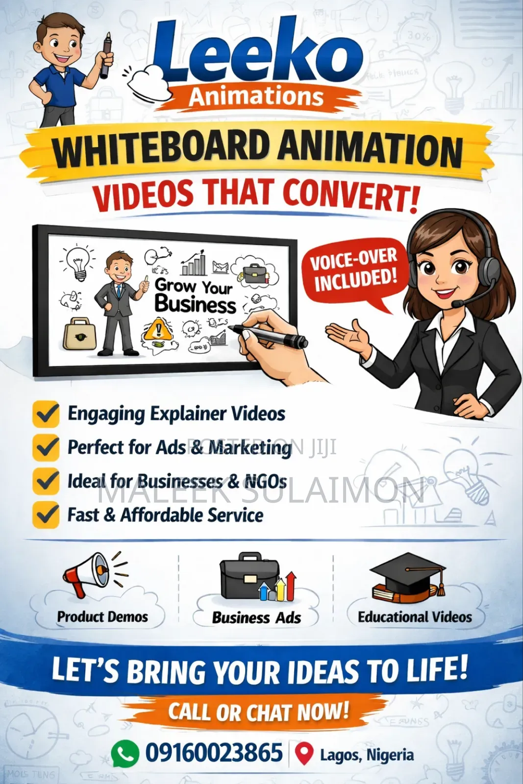 Whiteboard Animation Videos for Business Ads