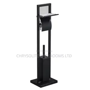 Standing Toilet Paper Holder + Brush