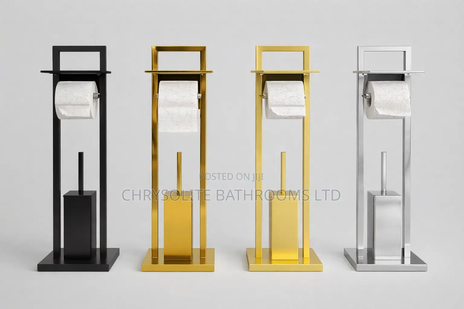 Standing Toilet Paper Holder + Brush