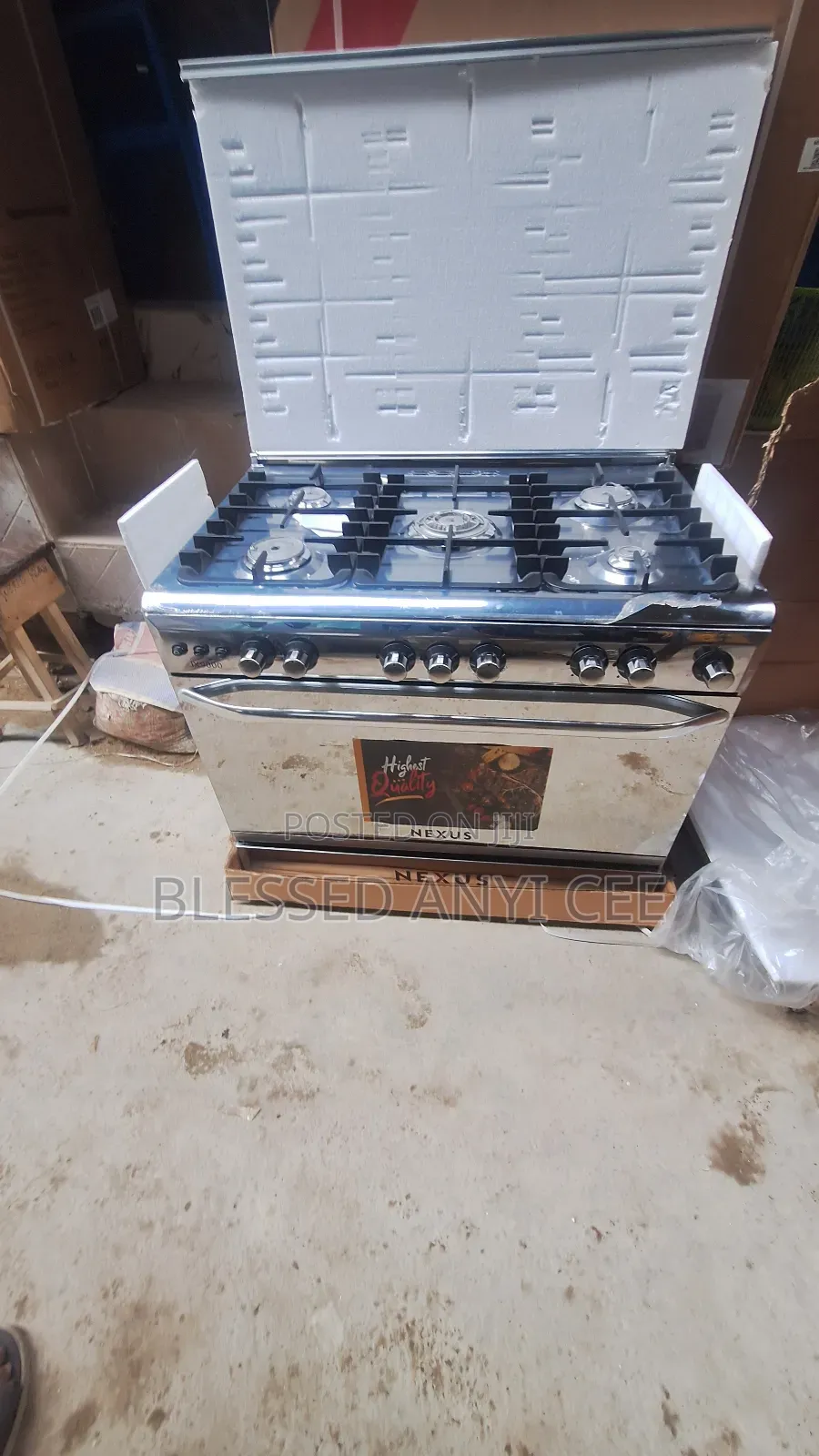 New Nexus Standing Gas Cooker 5burners Automatic With Oven Blue Flame