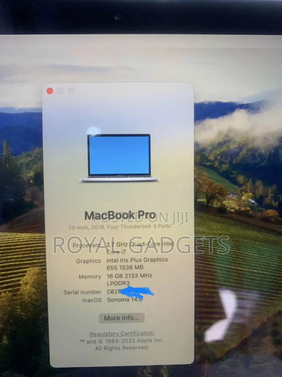 Laptop Apple MacBook Pro 2018 16GB Intel Core i7 SSD 512GB