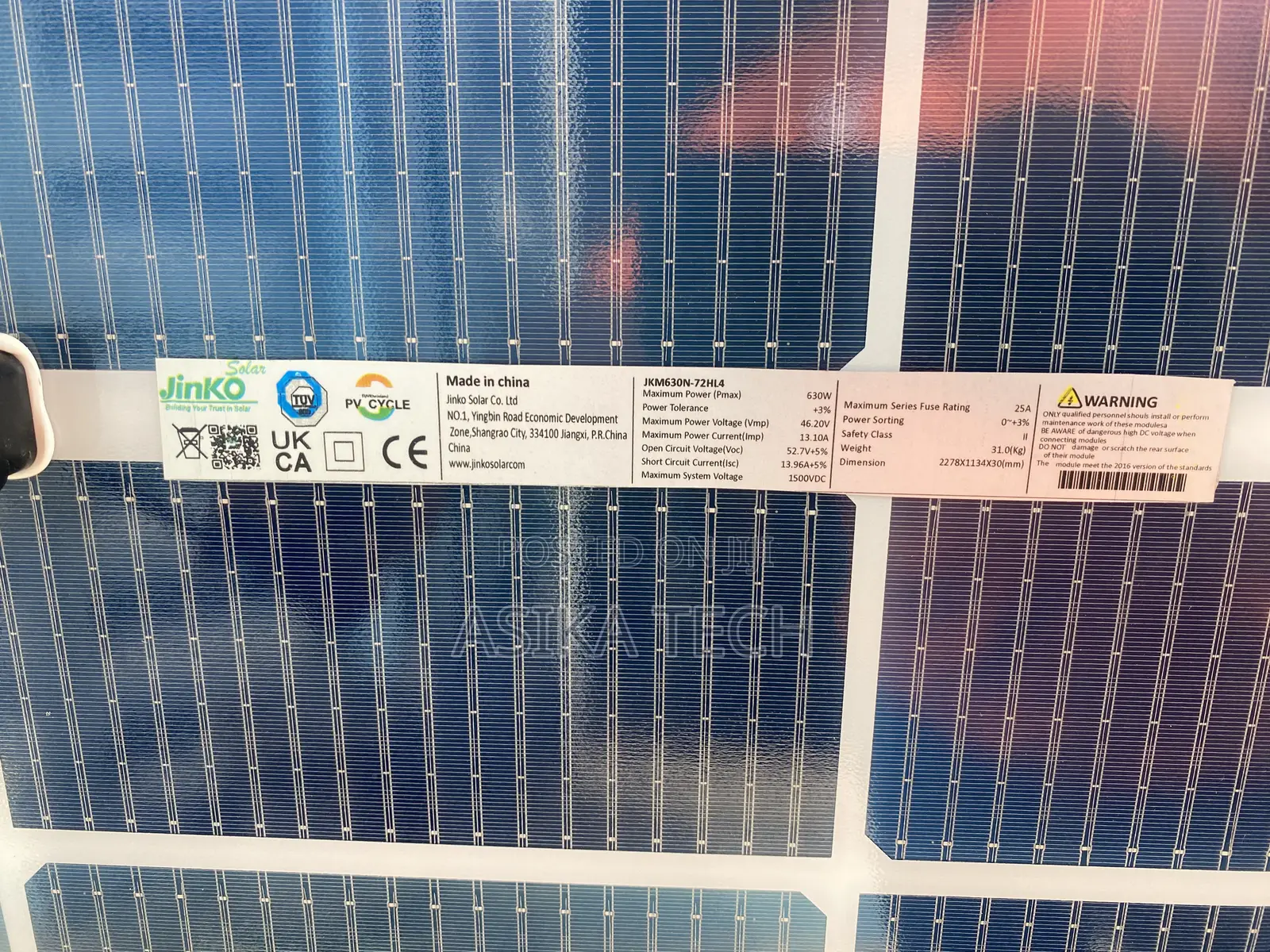 Jinko Solar Panel 630w