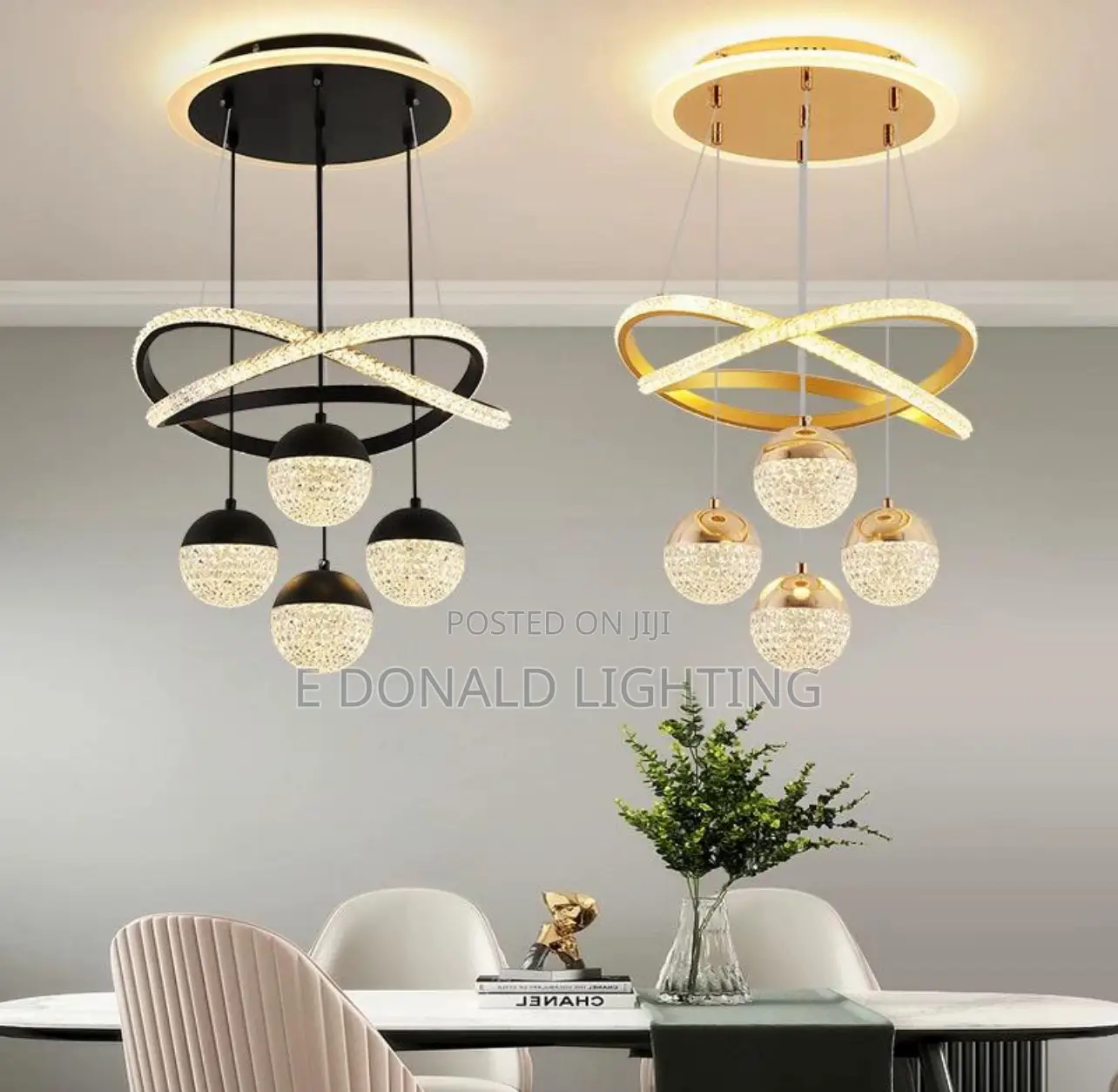 Light 4 in 1 Drop Light Black and Gold