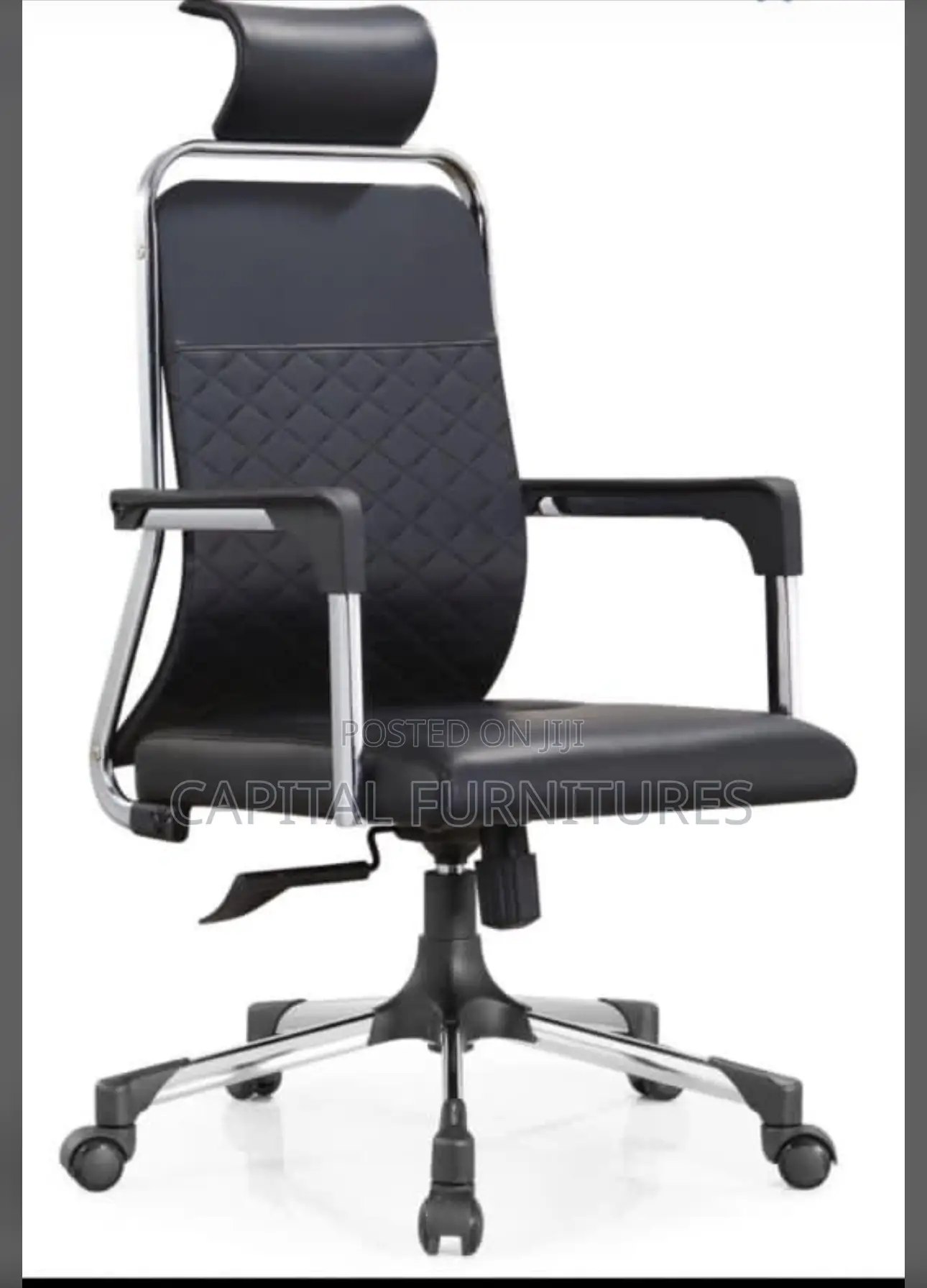 Imported Office Swivel Chair With Iron Back Support