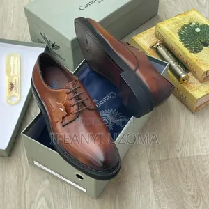 Italian Leather Men Lace Up Shoe