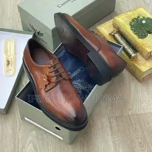 Italian Leather Men Lace Up Shoe