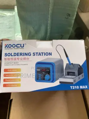 T210 Max Soldering Station With Iron Stand and Bit Cleaner