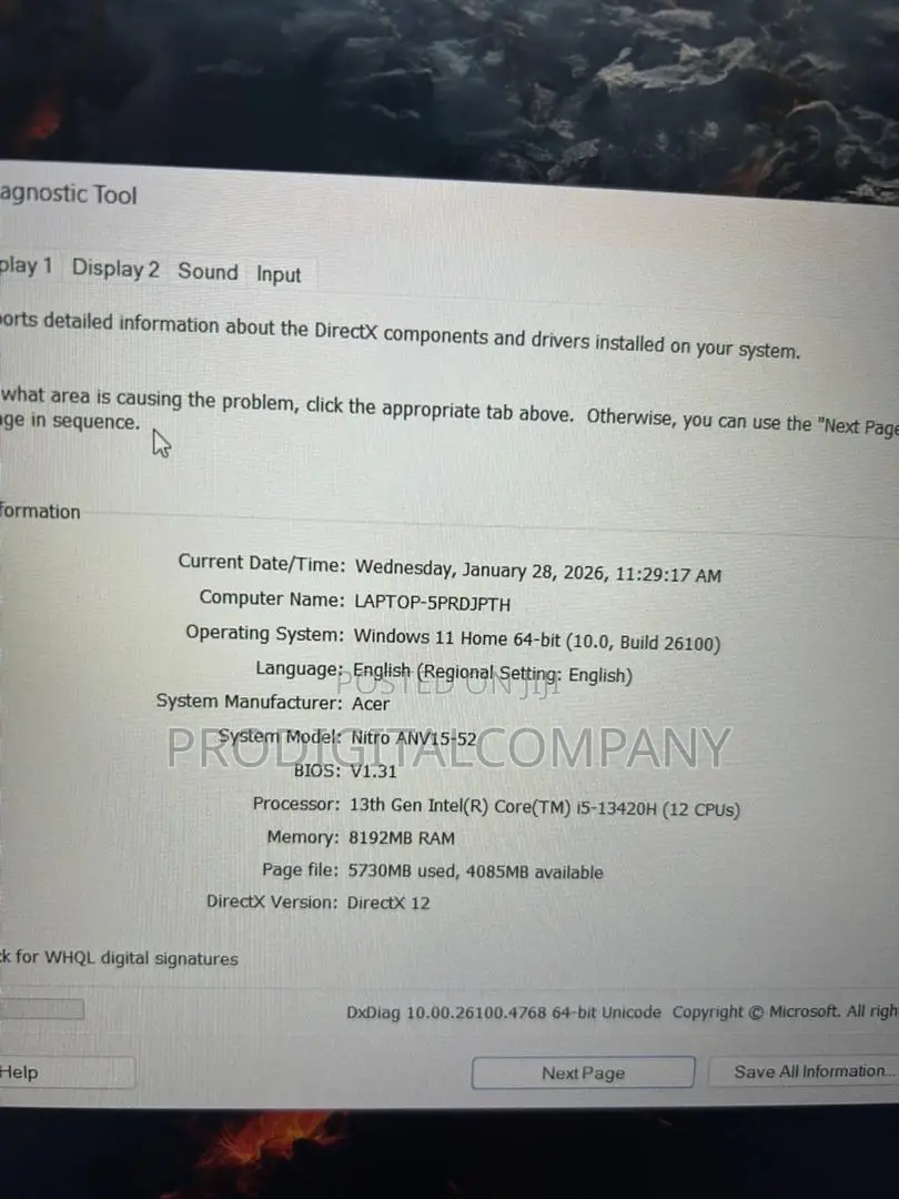 Laptop Acer Nitro 5 16GB Intel Core i5 SSD 500GB