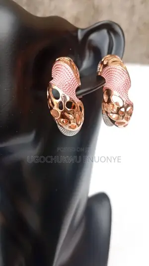 Rose Gold Textured Statement Hoop Earrings