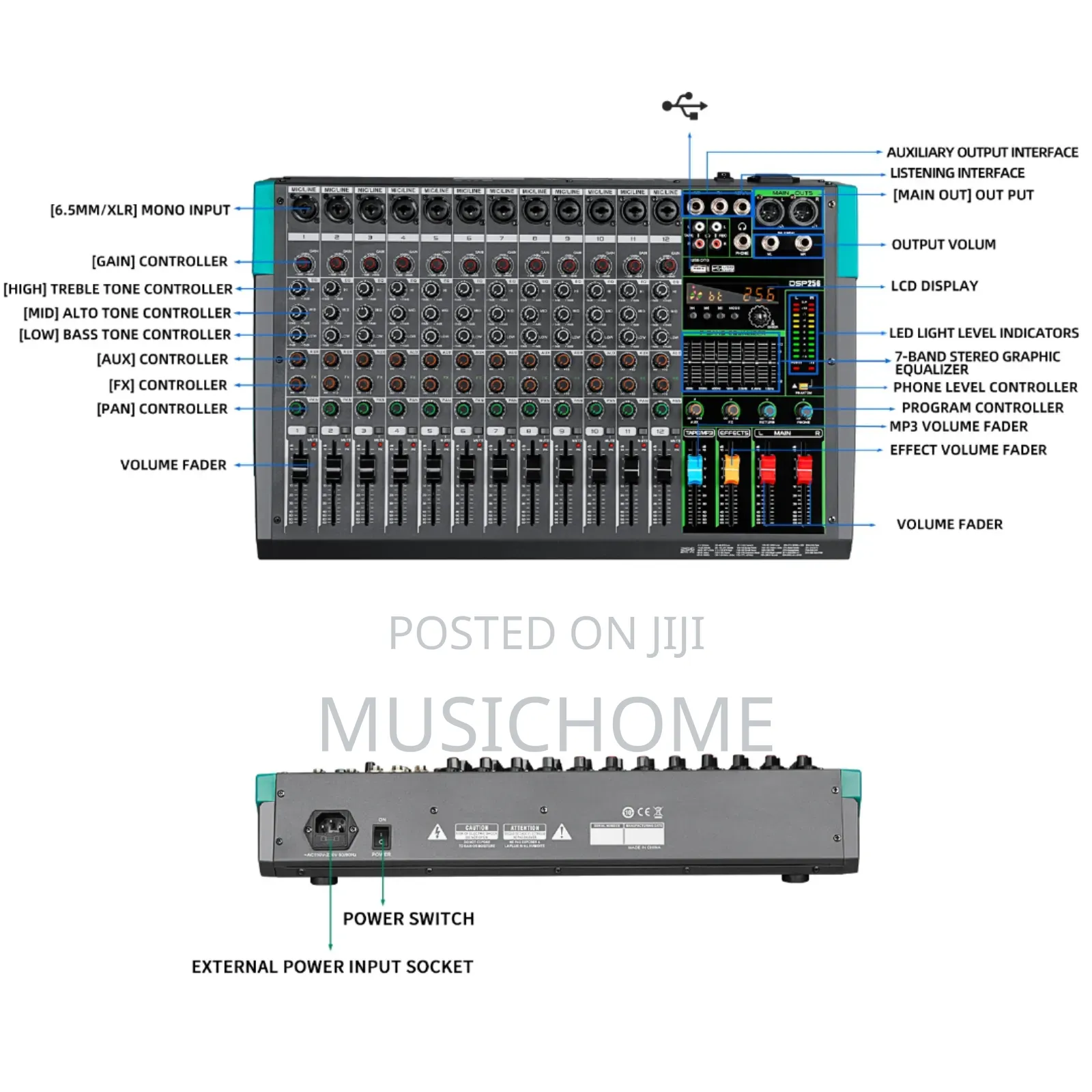 12 Channels Bluetooth Mixer Available