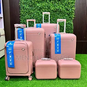 6-in-1 Pink Hard Shell Travel Luggage Set