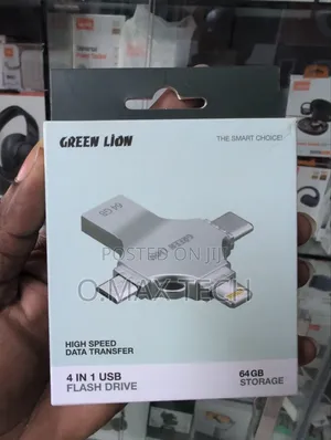 Green Lion 4-in-1 Usb Flash Drive 64gb - Silver