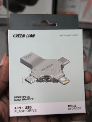 Green Lion 4-in-1 Usb Flash Drive 128gb - Silver