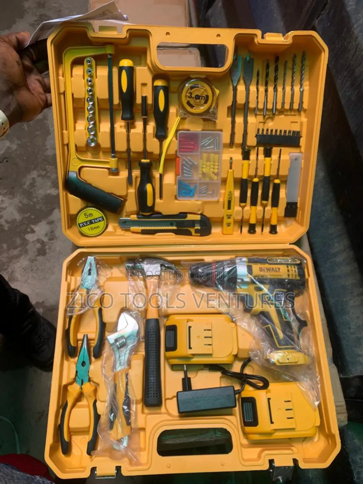 Dewalt Cordless Drill With a Multi-Functional Hardware Tool Kit.