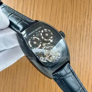 Franck Muller Quality Men Chronograph Genuine Leather Wristwatch