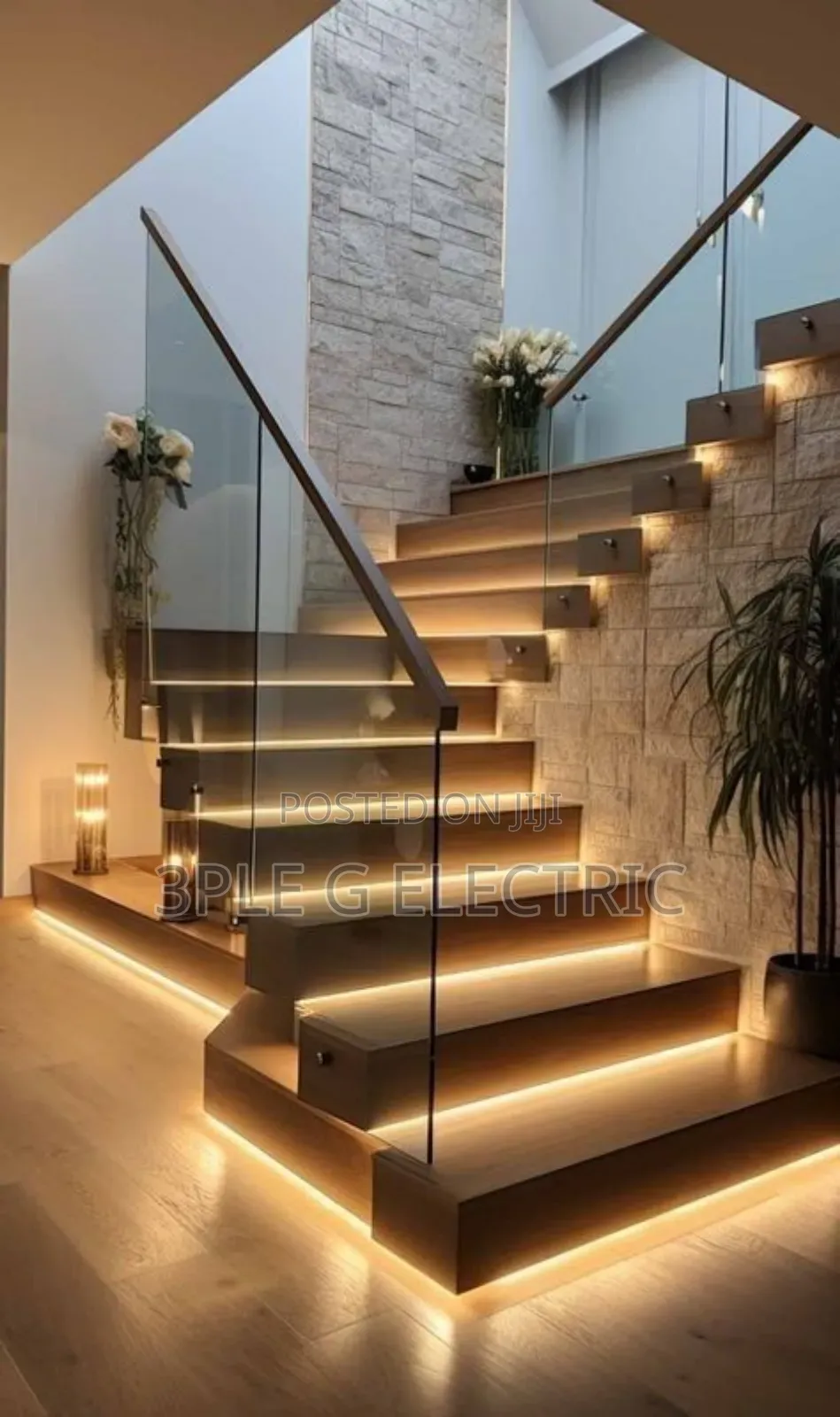 Futuristic Staircase Profile Lighting