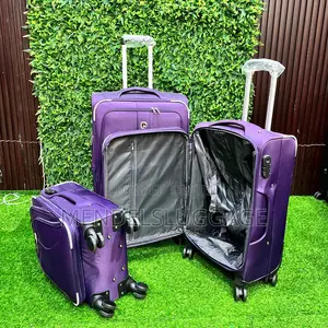 3-in-1 Purple Travel Luggage Set