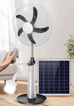16inches Solar Rechargeable Fan With Panel and Bulb