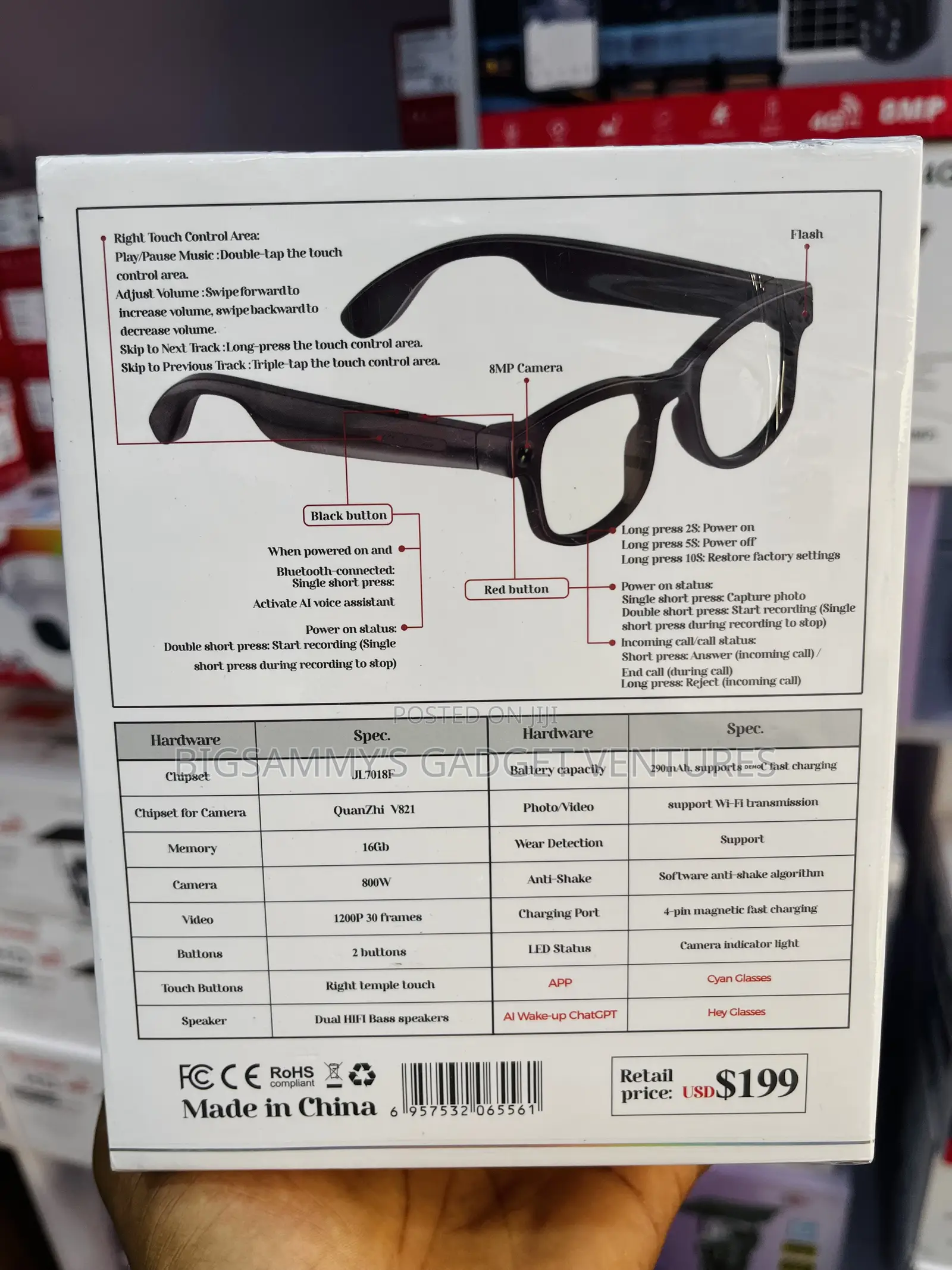 8-Megapixel Ai Smart Spy Camera Glasses