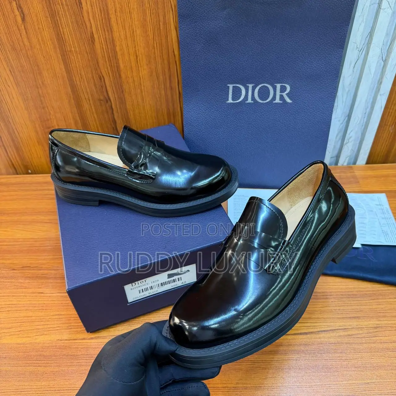 Christian Dior Black Carlo Loafers.