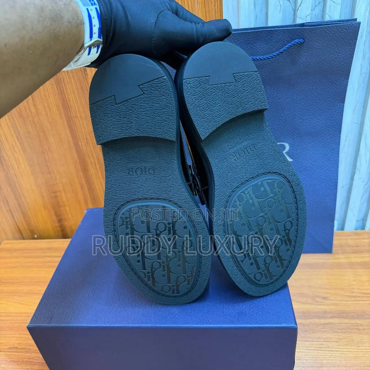Christian Dior Black Carlo Loafers.