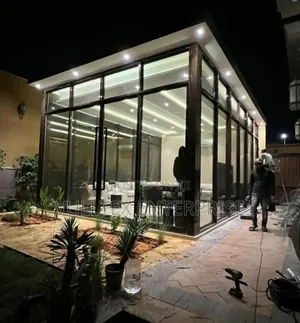 Pergola With Aluminum Framed Glass Partition