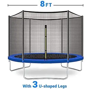 8ft Outdoor Trampoline With Safety Net & Ladder – Kids Friendly