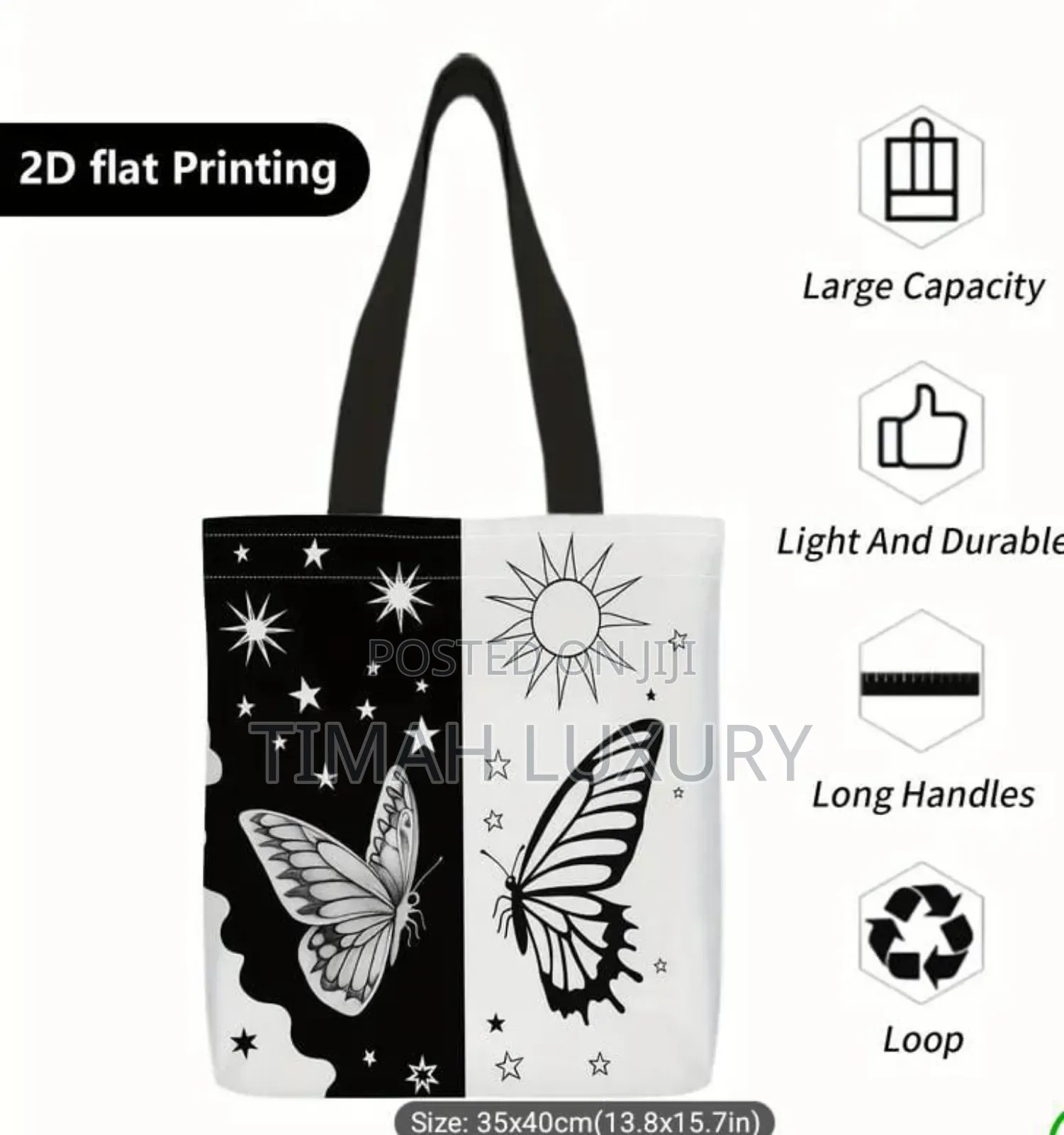 1pc Large Reusable Tote Bag