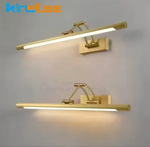 Look Down Led Mirror Light Warm White and White Display, Black Gold
