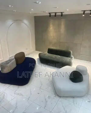 Curved Velvet Sectional / Pebble Style Accent Sofa