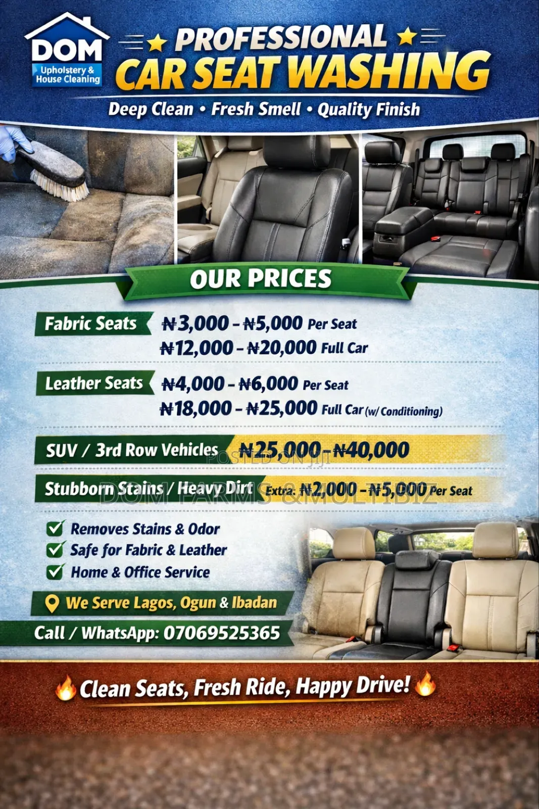 Professional Car Seat Cleaning
