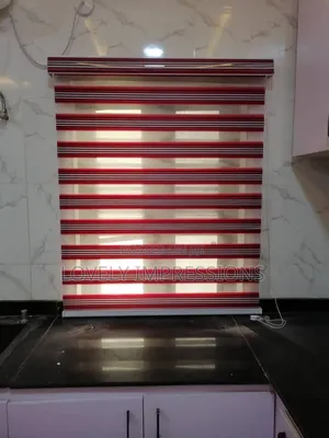 Wine and White Day and Night Window Blind