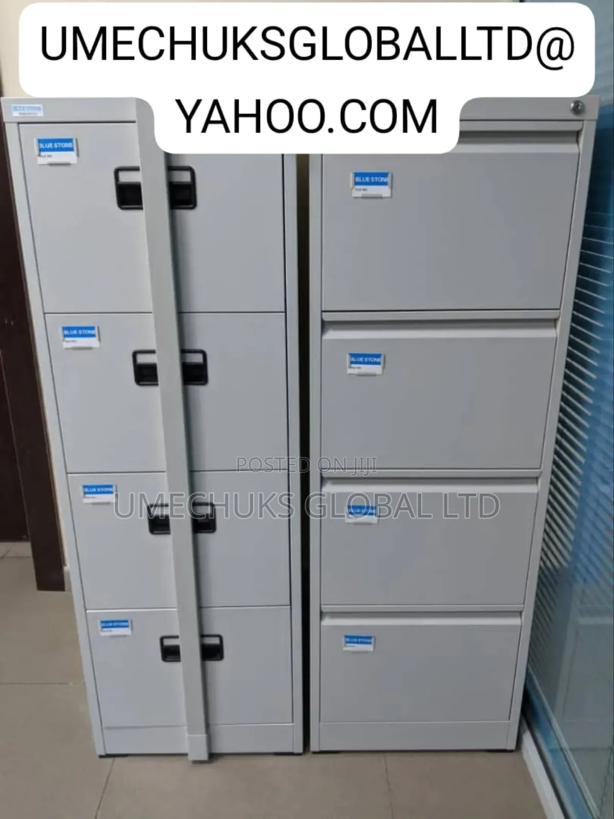 Original 4 Drawers Filing Cabinet With Bar