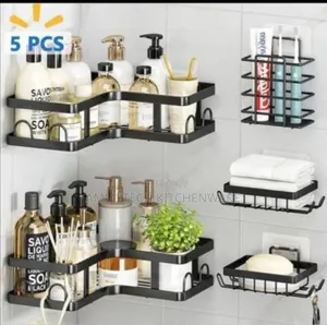 5in1 Bathroom Toilet Corner Iron Shelf Rack/ Shower Caddy