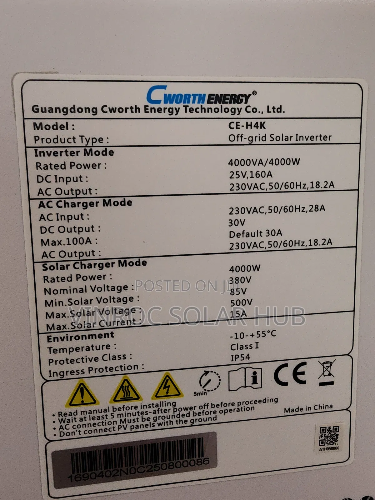 6kva Cworth Hybrid Inverter