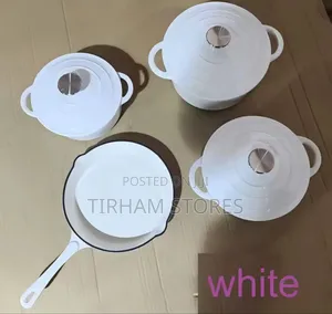 Enamel Cast Iron Pots of 4