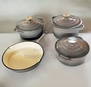 Enamel Cast Iron Pots of 4