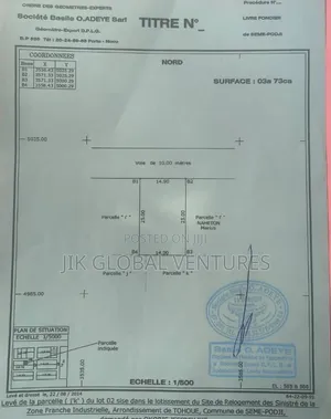 Prime Land for Sale at Sème Podji - Near Major Road With Document
