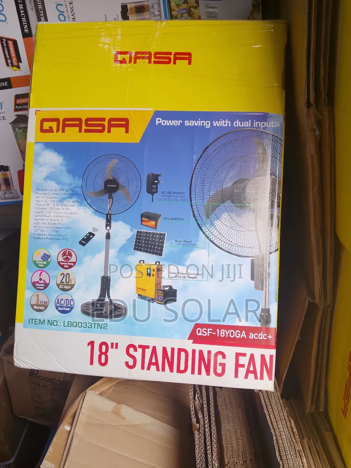 Solar Standing Fan 18 Inches