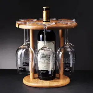 Wooden Wine Bottle Rack and Wine Glass Holders Ho