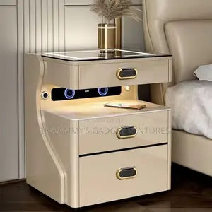 Modern Luxury Bedside Design Safe Lock With Charging Pads/Fingerprint