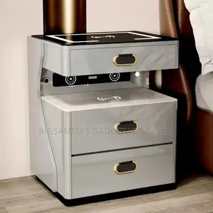 Premium Smart Bedside Safe – Fingerprint Lock Charging Pad