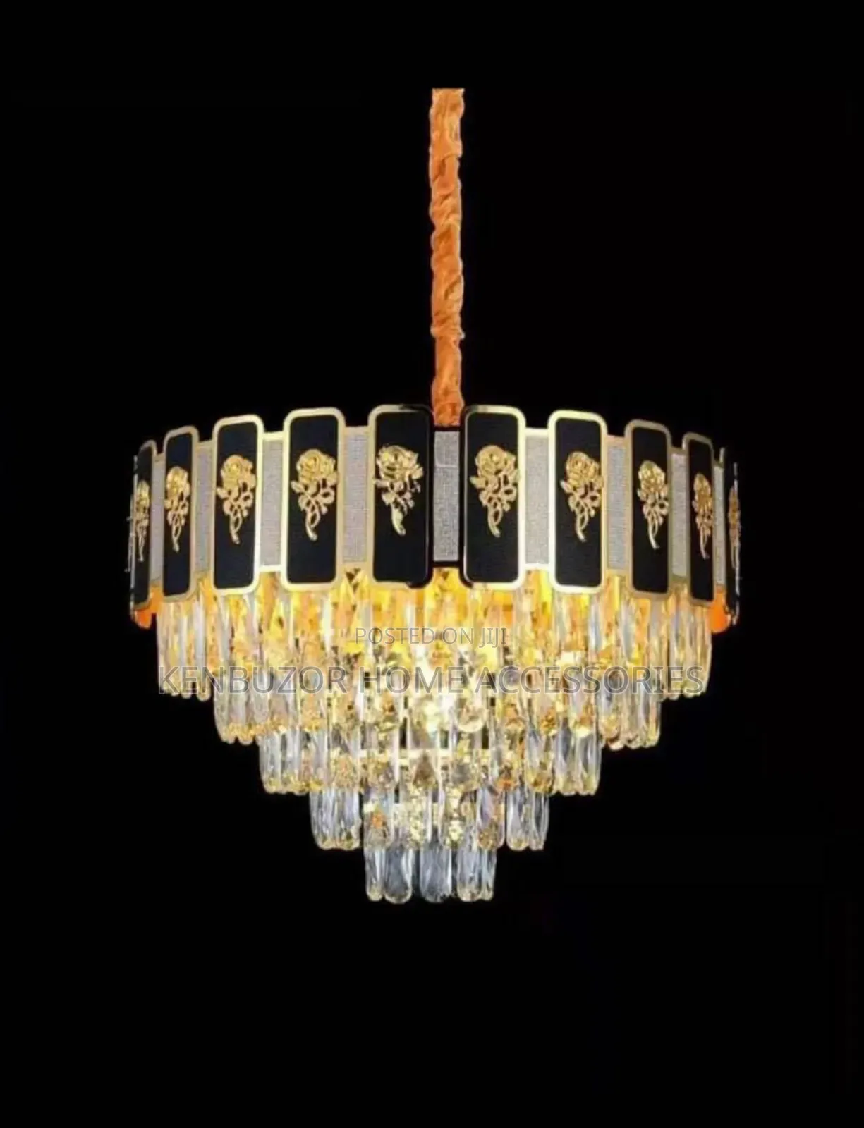 600mm Sized Gold And Black Luxury Chandelier