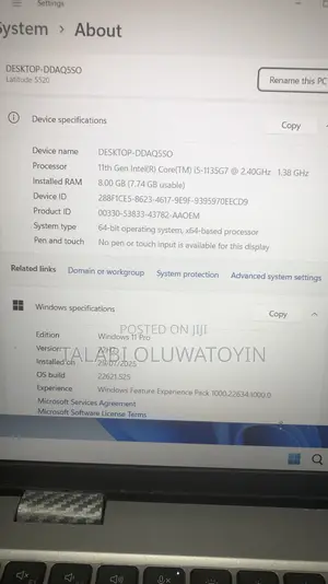 Laptop Dell Latitude 5520 8GB Intel Core i5 SSD 256GB