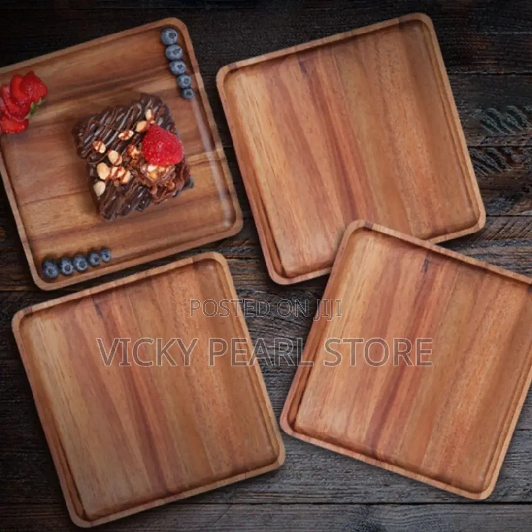 Wooden Flat Square Plate